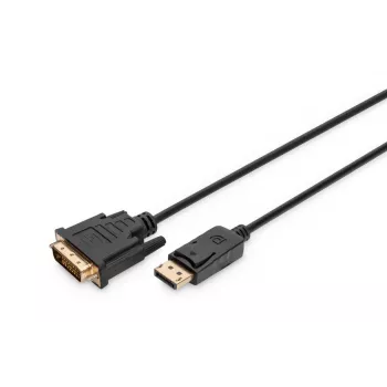 DIGITUS DisplayPort adapterkaabel, DP - DVI (24+1) M/M, 3 m, lukustusega, DP 1.1a ühilduv, CE must