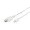 DIGITUS DisplayPort ühenduskaabel, mini DP - DP M/M, 2m lukustusega, DP 1.1a vastav valge