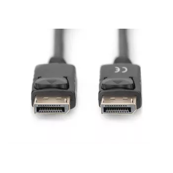 DIGITUS DisplayPort ühenduskaabel, DP M/M, 2m lukustusega, DP 1.2, Ultra HD 4K must