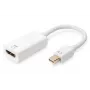 DIGITUS ASSMANN DisplayPort adapteri kaabel, mini DP - HDMI tüüp A M/F, 20cm HDMI Ver. 2.0, aktiivne, CE, kuld, valge