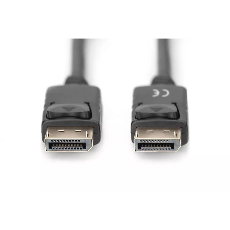 DIGITUS DisplayPort-ühenduskaabel, DP M/M, 3m blokeeringuga, DP 1.2, Ultra HD 4K must