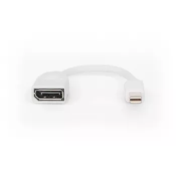 DIGITUS DisplayPort adapterkaabel, mini DP - DP M/F, 0,15 m, DP 1.2 ühilduv, valge