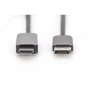 DIGITUS DP-HDMI adapterkaabel 8K@60Hz. Alumiiniumkorpus must 2 m
