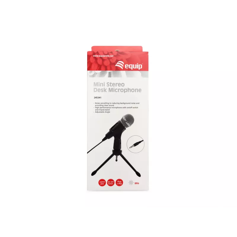 Equip Mini Lauamikrofon, Lauamikrofon, -30 dB, 30–16000 Hz, 2200 Ω, Juhtmega, 3,5 mm (1/8 tolli)