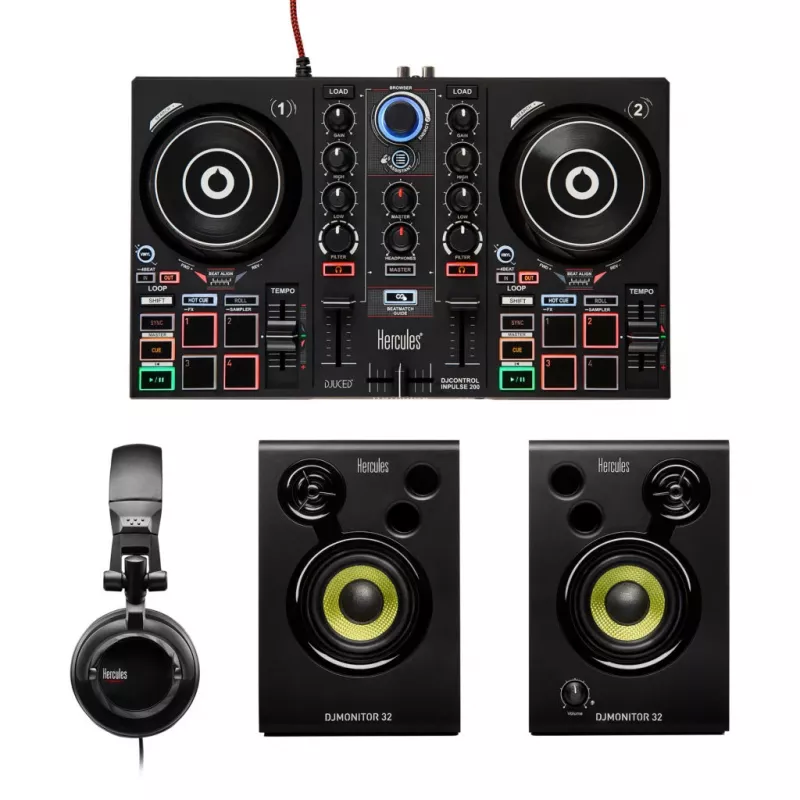 Hercules DJLearning Kit Digital Vinyl System (DVS) kraapimisseade Must