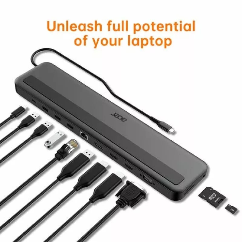 Acer 13-in-1 USB-C Minidock Wired USB 3.2 Gen 1 Must