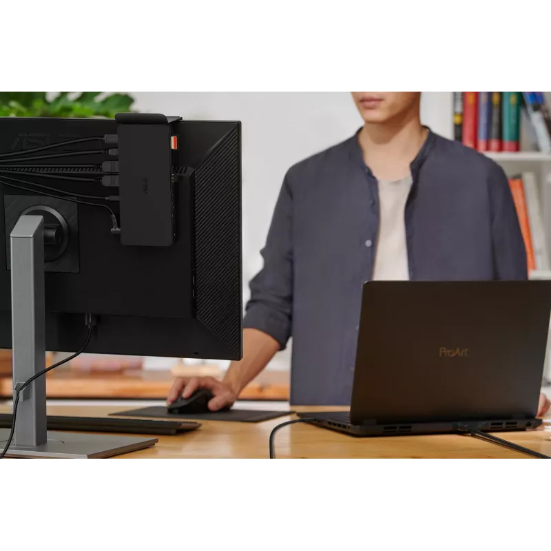Dockingjaam ASUS DC500 Thunderbolt 4 Triple 4K, 150W PD, 3 kuvarit, 2x HDMI 2.1, 2x USB‑A, 2x USB2.0, RJ‑45, MicroSD