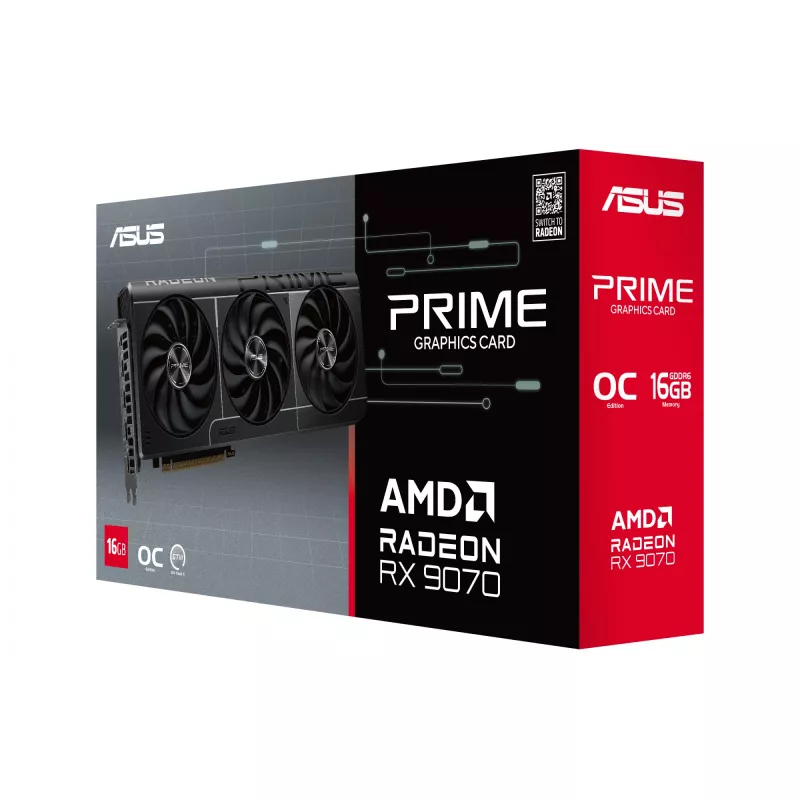 Videokaart ASUS Radeon RX 9070 16 GB GDDR6 PCIe 5.0, 256-bit, 3xDP 1xHDMI, 312 mm, 2,5-pesaline, OC-kiirversioon