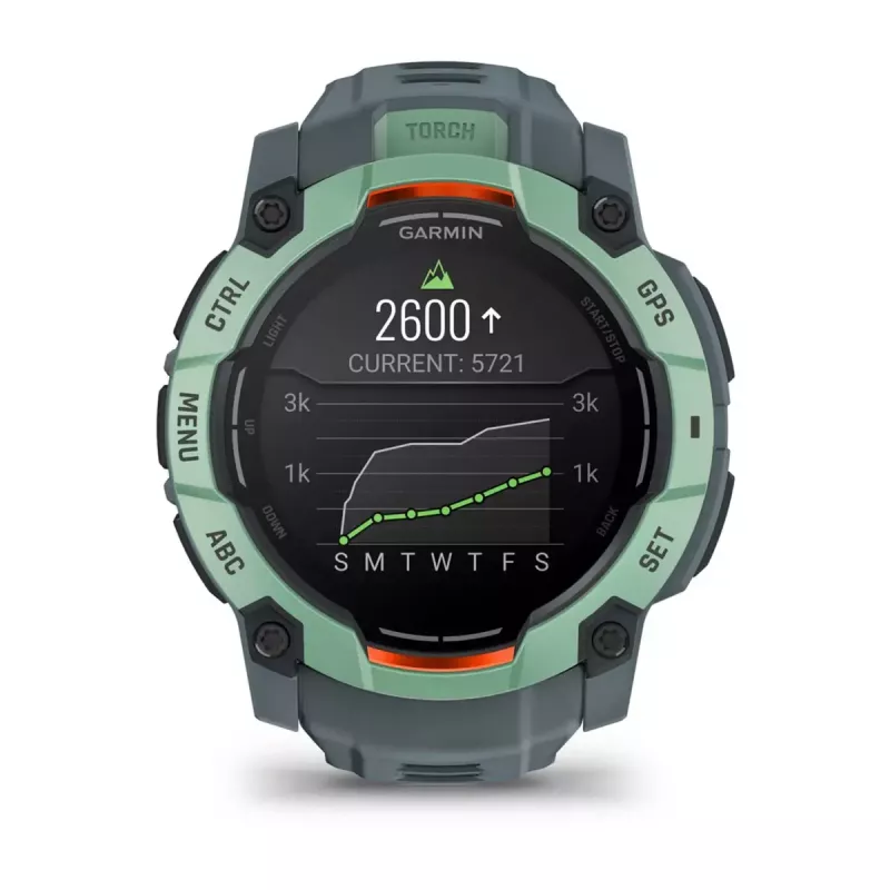 Nutikell GARMIN Instinct 3 AMOLED — 50 mm korpus, AMOLED 1,3 tolli, GPS/GLONASS/Galileo, 10 ATM, 24-päevane aku
