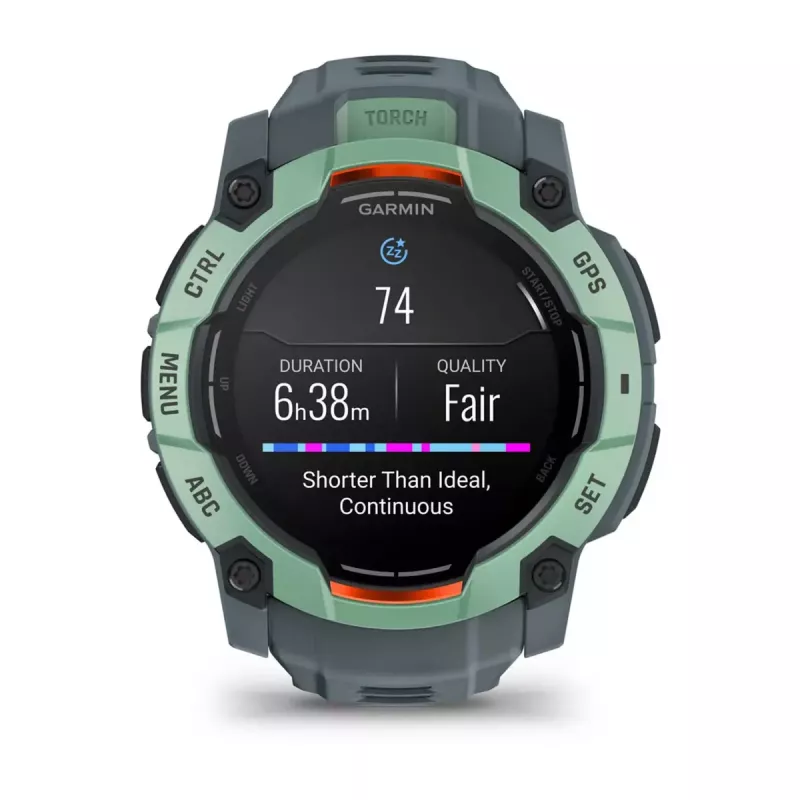 Nutikell GARMIN Instinct 3 AMOLED — 50 mm korpus, AMOLED 1,3 tolli, GPS/GLONASS/Galileo, 10 ATM, 24-päevane aku