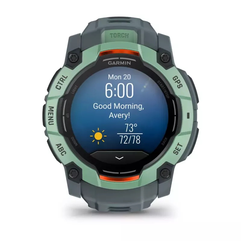 Nutikell GARMIN Instinct 3 AMOLED — 50 mm korpus, AMOLED 1,3 tolli, GPS/GLONASS/Galileo, 10 ATM, 24-päevane aku