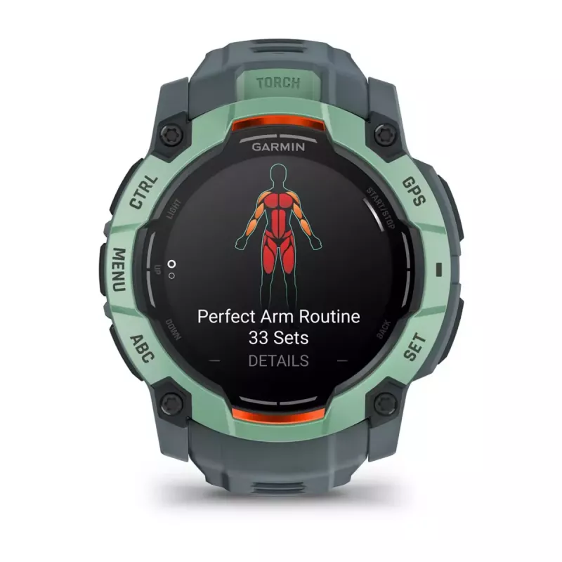 Nutikell GARMIN Instinct 3 AMOLED — 50 mm korpus, AMOLED 1,3 tolli, GPS/GLONASS/Galileo, 10 ATM, 24-päevane aku
