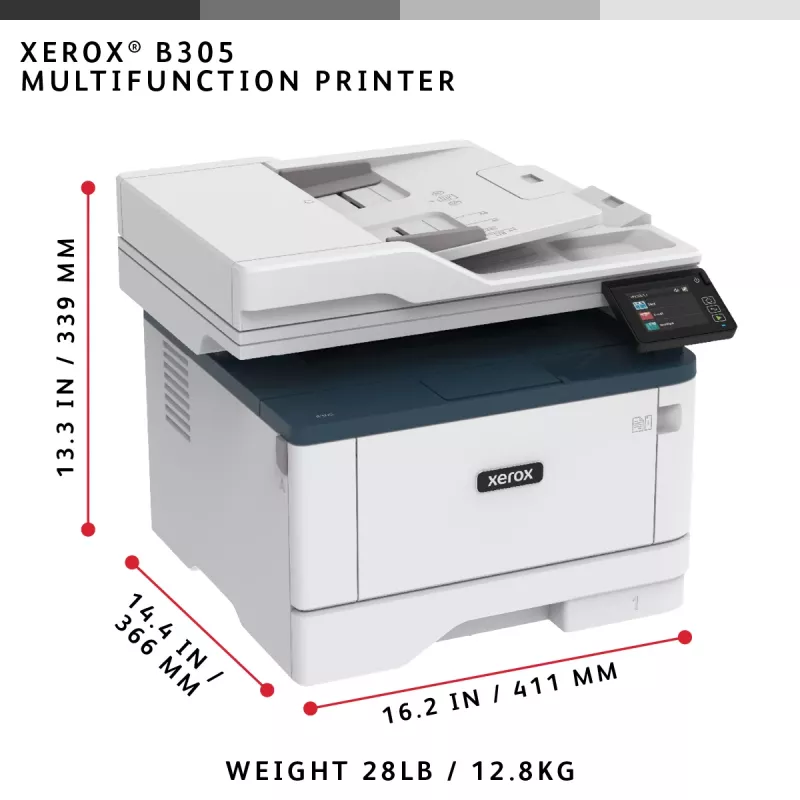 Xerox B305 A4 38ppm juhtmevaba dupleks koopia/prindi/skaneeri PS3 PCL5e/6 2 salve 350 lehte