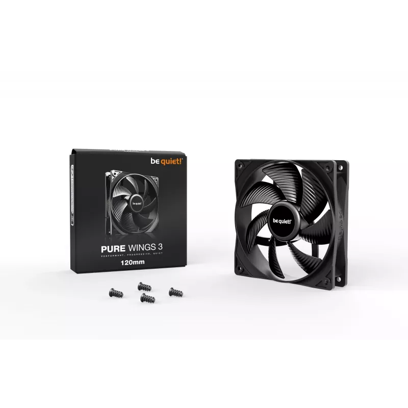be quiet Pure Wings 3 120mm Arvutikorpuse ventilaator 12 cm Must 1 tk