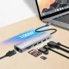 Manhattan USB-C dokk/jaotur kaardilugejaga, pordid (x5): Ethernet, HDMI, USB-A (x2) ja USB-C, toiteedastusega (PD) 100 W – vajab välist USB-C laadijat (ei kuulu komplekti). USB-toitega (välist toiteallikat pole vaja), kui PD ei ole kasutusel