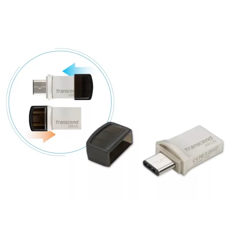 TRANSCEND Jetflash 890 - 256 GB USB-mälupulk - USB 3.1 / Type C