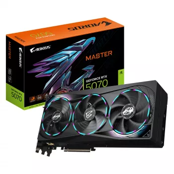 GIGABYTE AORUS GeForce RTX 5070 MASTER 12G graafikakaart - 12GB GDDR7, 192bit, PCI-E 5.0, 2715 MHz tuumasagedus, 3 x DP 2.1a, 1 x HDMI 2.1b, NVIDIA DLSS 4, GV-N5070AORUS M-12GD