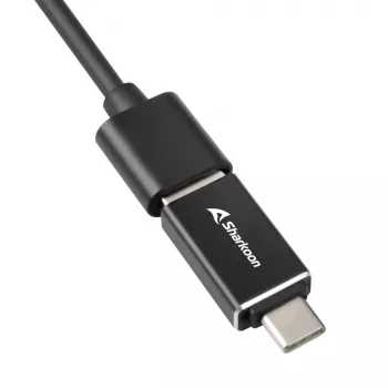 SHARKOON USB-keskus - 3-port USB 3.2 Gen 1 Alu + Ethernet must