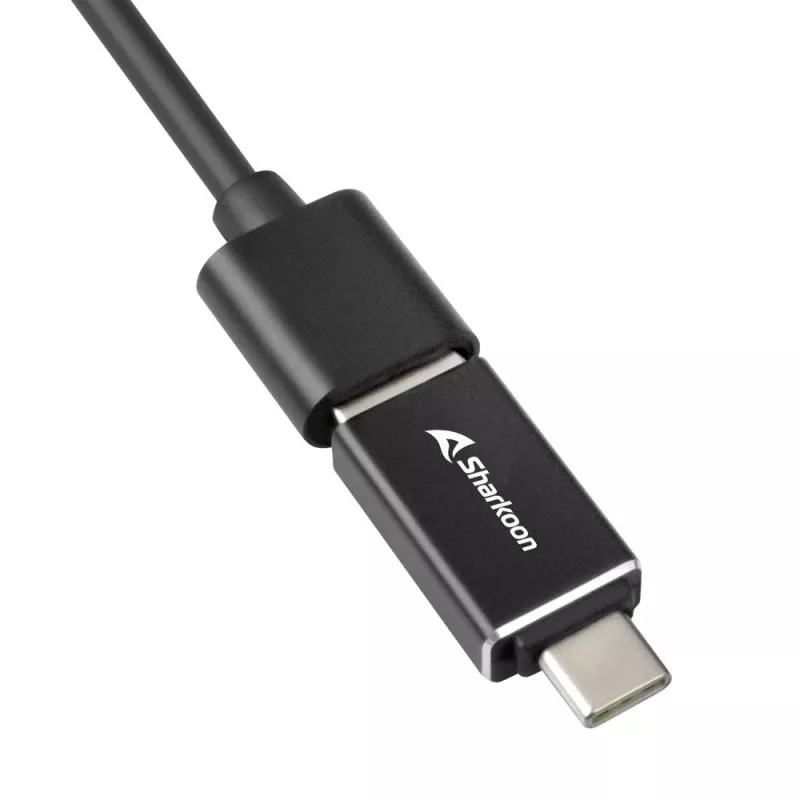 SHARKOON USB-keskus - 3-port USB 3.2 Gen 1 Alu + Ethernet must