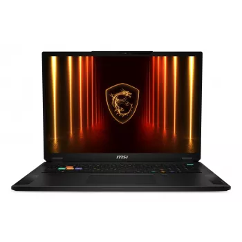 MSI Stealth 18 HX AI A2XWIG-042 Intel Core Ultra 9 275HX Sülearvuti 45,7 cm (18 tolli) UHD+ 64 GB DDR5-SDRAM 2 TB SSD NVIDIA GeForce RTX 5080 Wi-Fi 7 (802.11be) Windows 11 Pro Must