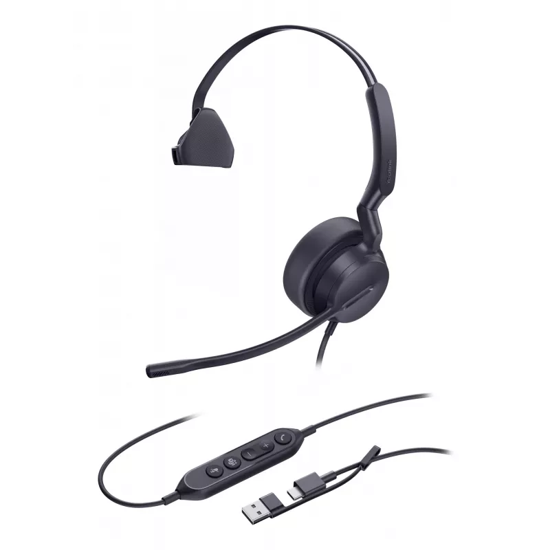 Yealink UH42 Mono Teams USB-C/A peakomplekt, juhtmega, kõned/muusika, 20–20000 Hz, 116 g, peakomplekt, must