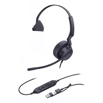 Yealink UH42 Mono UC USB-C/A Peakomplekt, Juhtmega, Kõned/Muusika, 20 - 20000 Hz, 116 g, Peakomplekt, Must