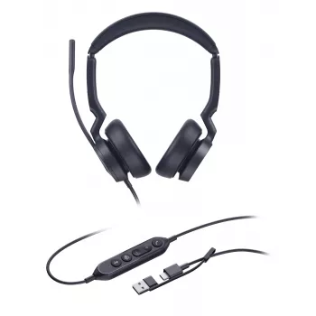 Yealink UH46 Dual Teams USB-C/A Headset, Wired, 20 - 20000 Hz, Office/Call center, 166 g, Headset, Must