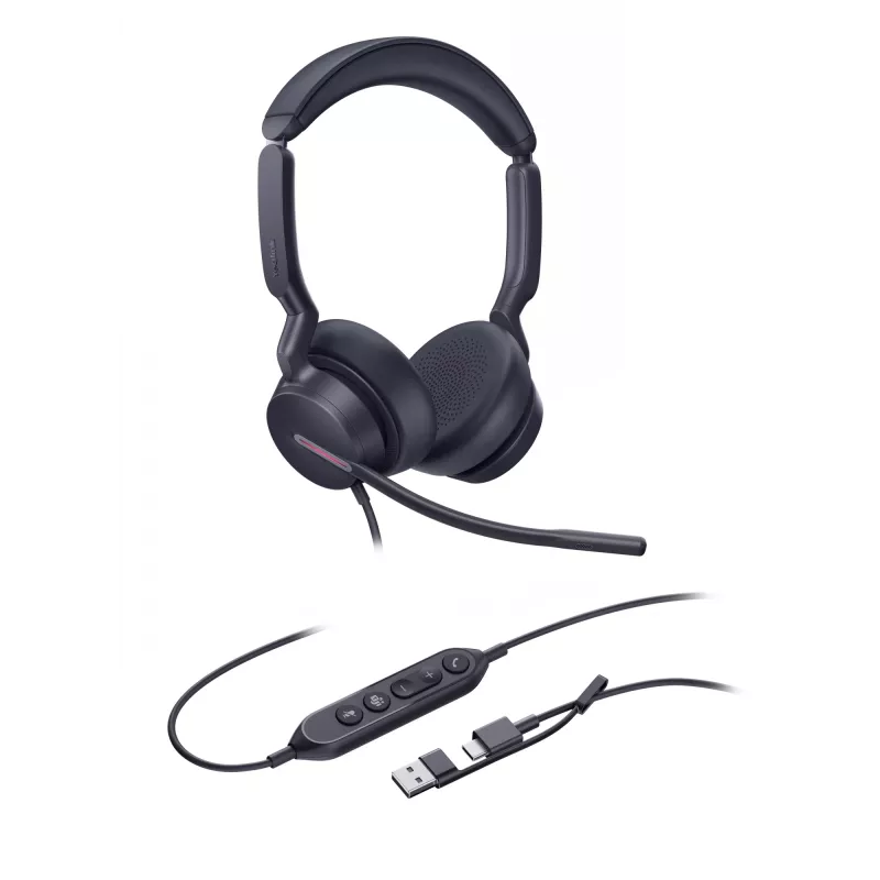 Yealink UH46 Dual Teams USB-C/A Headset, Wired, 20 - 20000 Hz, Office/Call center, 166 g, Headset, Must