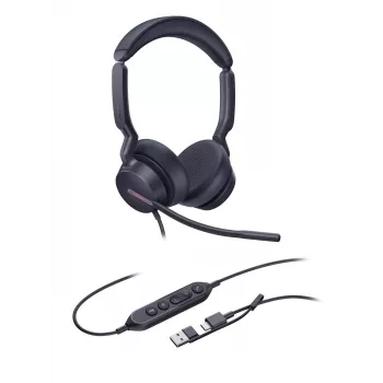 Yealink UH46 Dual UC USB-C/A peakomplekt, juhtmega, 20–20000 Hz, kontor/kõnekeskus, 166 g, peakomplekt, must