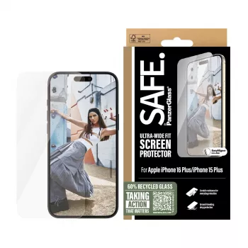 PanzerGlass SAFE. by ® ekraanikaitse iPhone 16 Plus | 15 Plus | ülilai sobivus