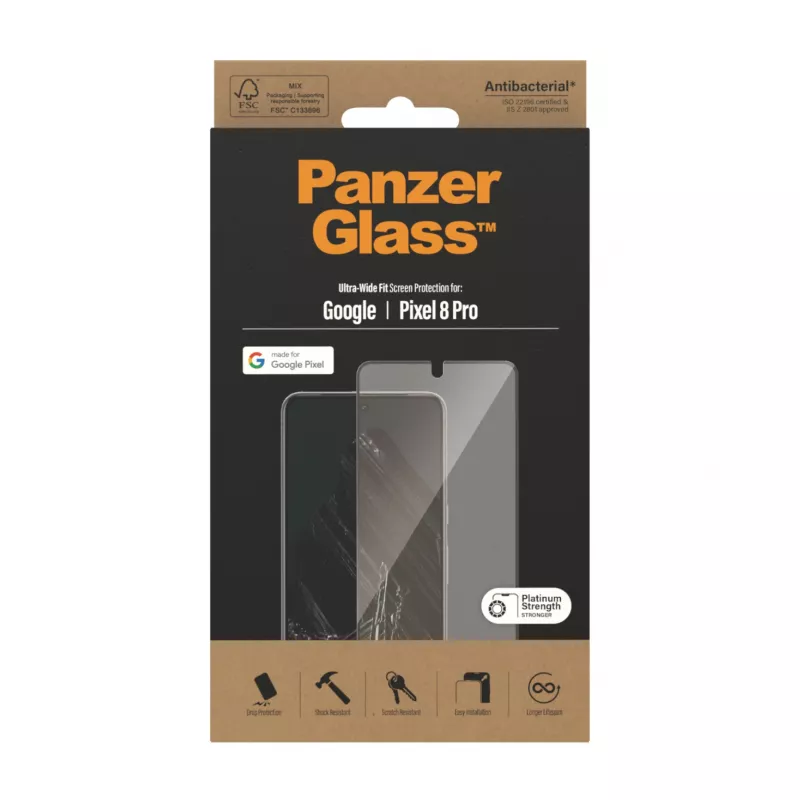 PanzerGlass® ekraanikaitse Google Pixel 8 Pro | Ultra-Wide Fit