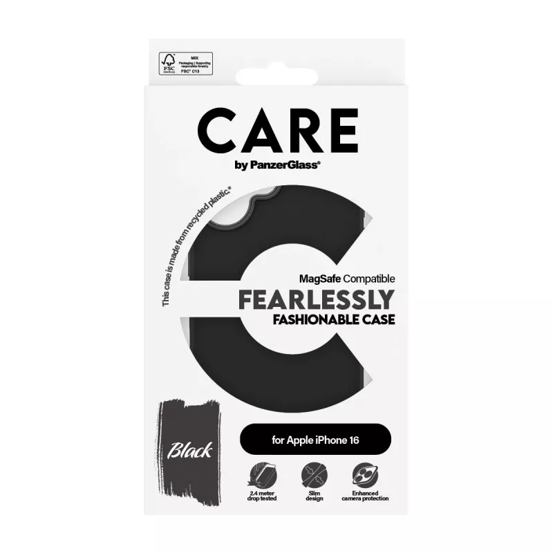 PanzerGlass CARE™ by ® ümbris must MagSafe'iga iPhone 16