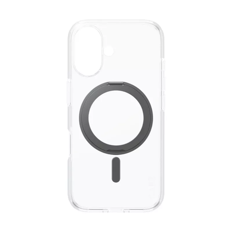PanzerGlass CARE™ by ® läbipaistev ümbris musta tugijalaga ja MagSafe iPhone 16