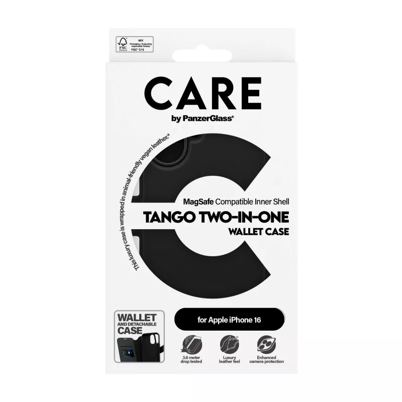 PanzerGlass CARE™ by ® Tango 2-in-1 Wallet Case w. MagSafe iPhone 16