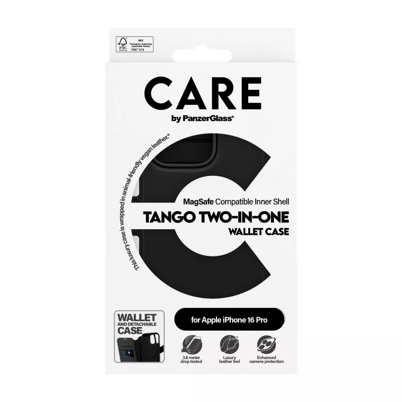 PanzerGlass CARE™ by ® Tango 2-in-1 Wallet Case w. MagSafe iPhone 16 Pro