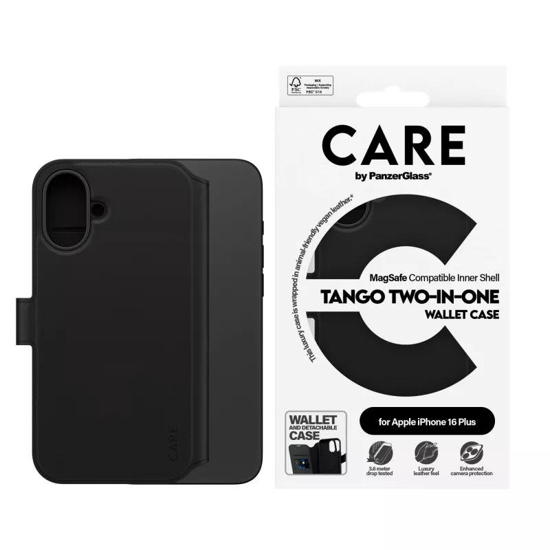 PanzerGlass CARE™ by ® Tango 2-in-1 rahakotiga ümbris MagSafe'iga iPhone 16 Plus