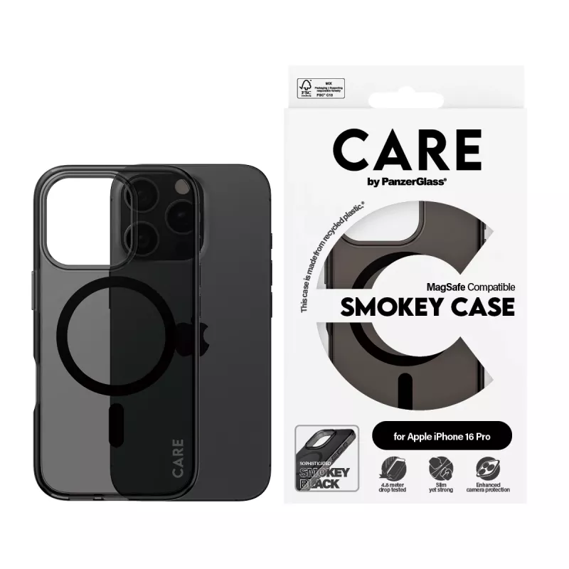 Cover PanzerGlass CARE by Flagship Case Urban Combat Smokey w. Must MagSafe iPhone '24 6.3 inch Pro