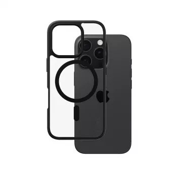 PanzerGlass CARE™ by ® Urban Combat Case Transparent w. Black Frame & MagSafe iPhone 16 Pro