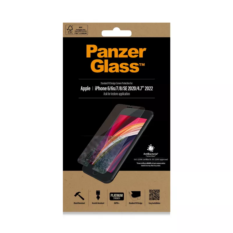 PanzerGlass® ekraanikaitse iPhone 8 | 7 | 6s | 6 | SE (2020/2022) | Standard Fit