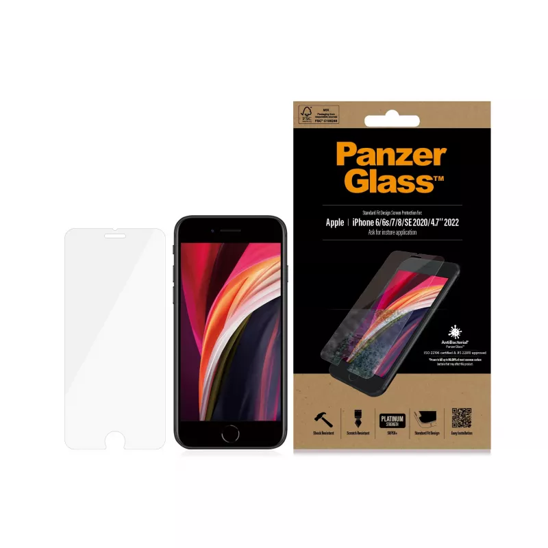 PanzerGlass® ekraanikaitse iPhone 8 | 7 | 6s | 6 | SE (2020/2022) | Standard Fit