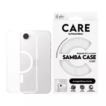 PanzerGlass CARE™ by ® Samba Case läbipaistev valge Qi-ühilduv iPhone 17e | 16e