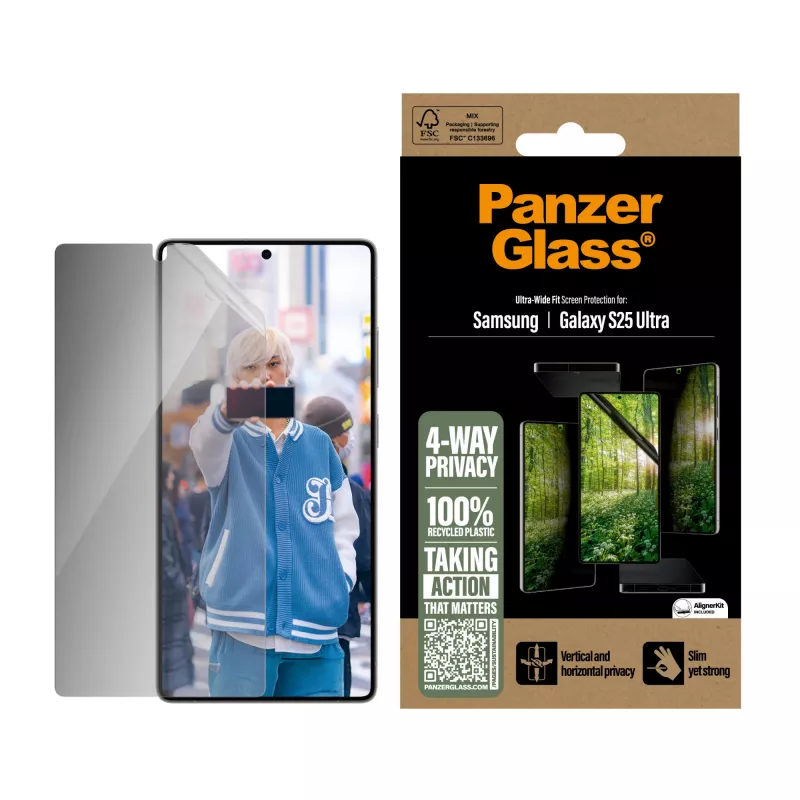 PanzerGlass ® ECO MATRIX 4-suunaline privaatsusekraani kaitse Samsung Galaxy S25 Ultra | Ülilai sobivus