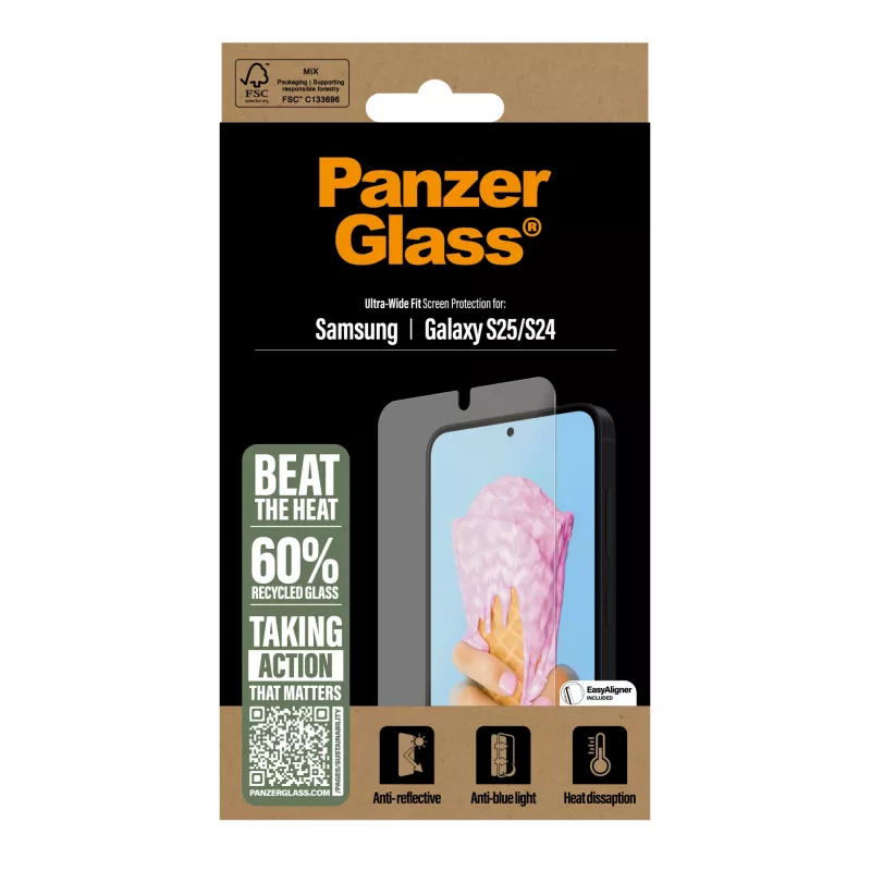 PanzerGlass ® All-in-One Screen Protector Samsung Galaxy S25 | S24 | Ultra Wide Fit