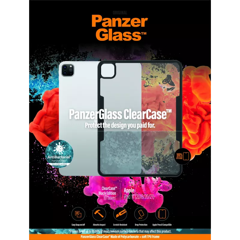 PanzerGlass® ClearCase™ iPad Pro 11″ (2018, 2020-2022), ümbris, Apple, Apple - iPad Pro 11″, 27,9 cm (11 tolli), must