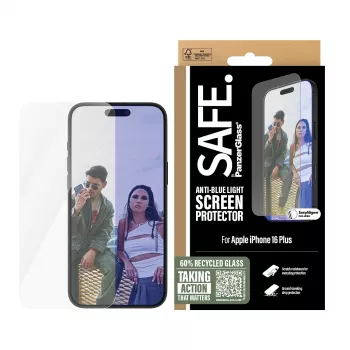 PanzerGlass SAFE. by ® sinist valgust blokeeriv ekraanikaitse iPhone 16 Plus | 15 Plus | ülilai liibuvusega