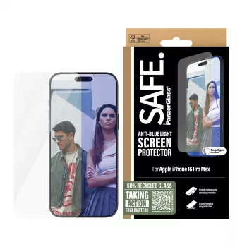 PanzerGlass SAFE. by ® Sinise valguse vastane ekraanikaitse iPhone 16 Pro Max | Ülilai sobivus