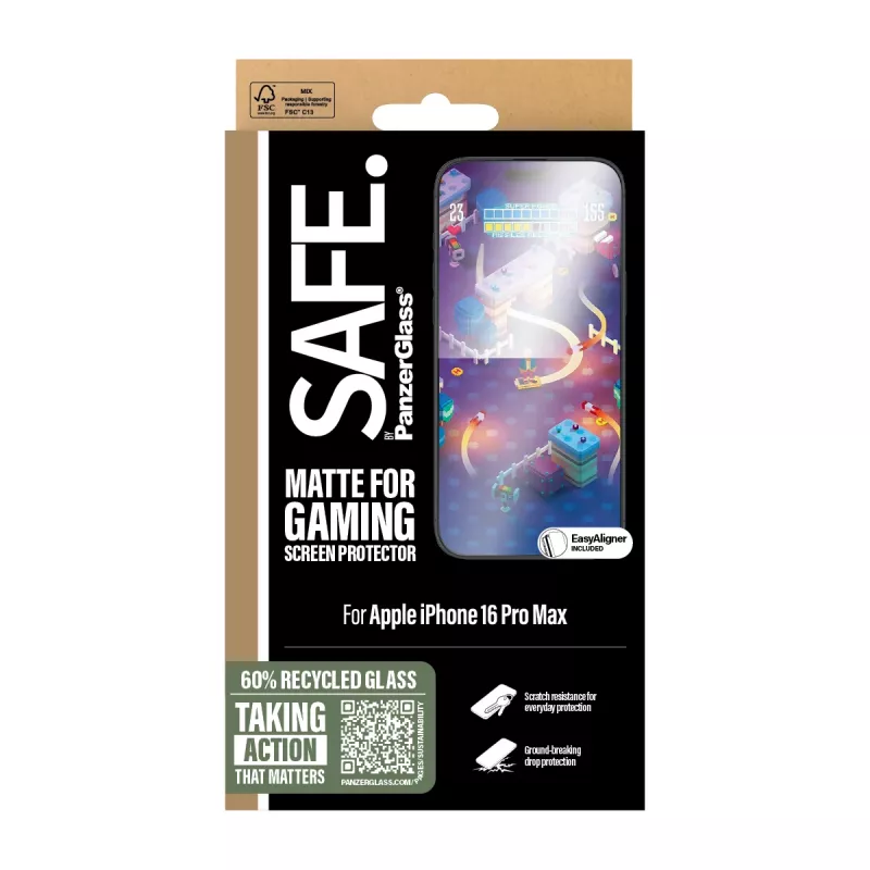 PanzerGlass SAFE. by ® Gaming Screen Protector iPhone 16 Pro Max | Ultra-Wide Fit