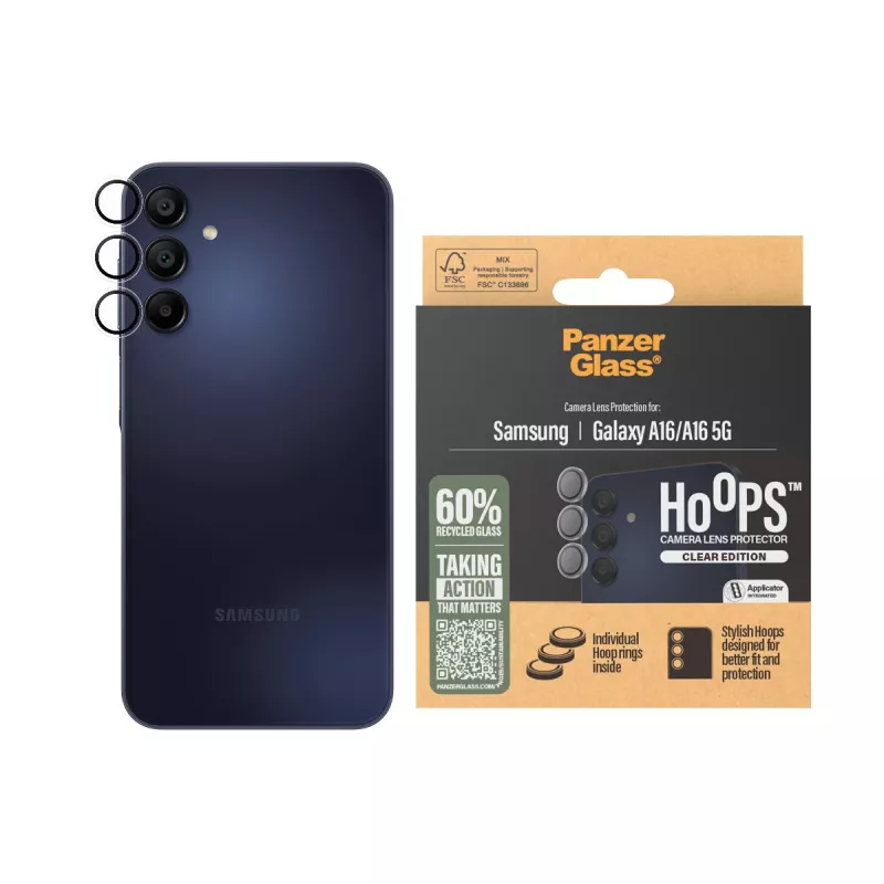 PanzerGlass ® Hoops® kaamera objektiivi kaitsekiht läbipaistev Samsung Galaxy A16 | A16 5G
