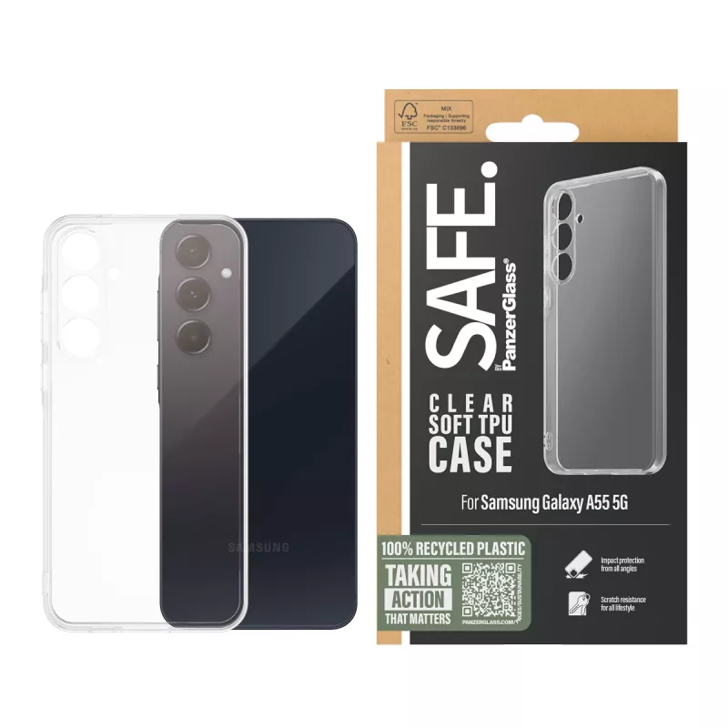 PanzerGlass SAFE. by ® TPU-ümbris Samsung Galaxy A55 5G | Läbipaistev