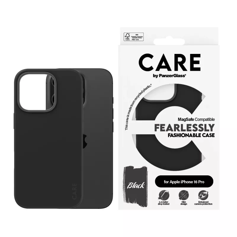 PanzerGlass CARE™ by ® Kest Must MagSafe'iga iPhone 16 Pro